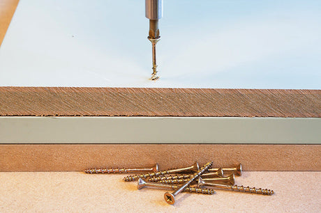 MDF-Tite 3.9 x 25mm Countersunk Pozi PZ2 Woodscrew, Net Coat Yellow. TFMT3925