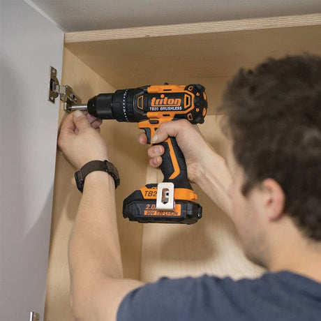 Triton 20V Brushless Combi Hammer Drill with 2 x 2.0Ah Batteries T20CHBL T20