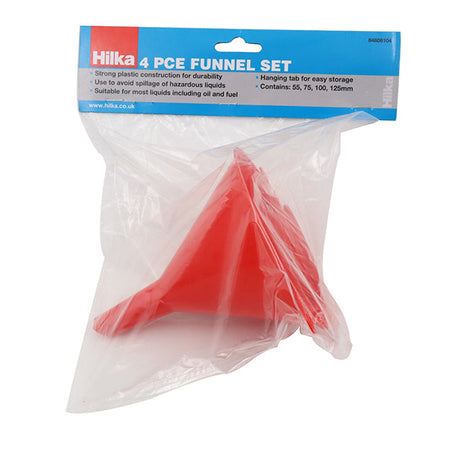 Hilka 4 Piece Funnel Set 55, 75, 100 & 125mm 84808104