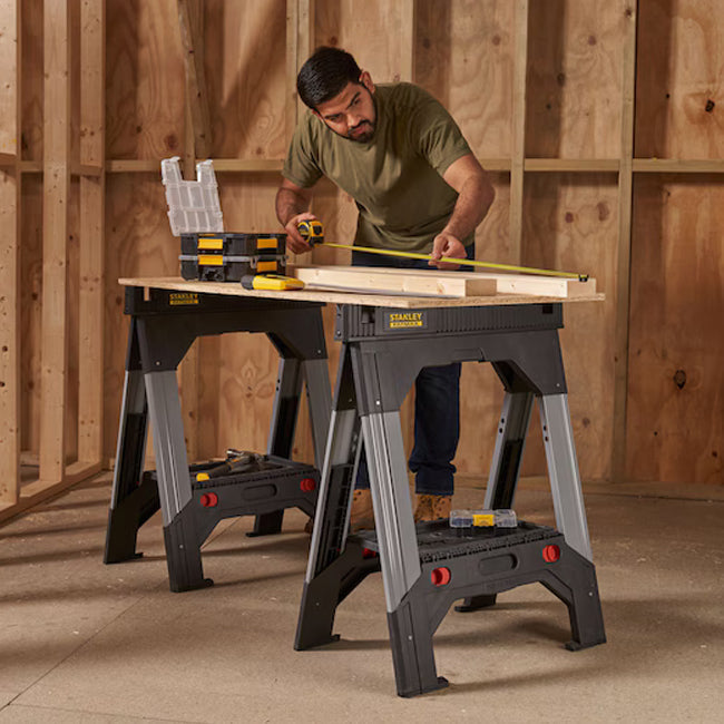 Stanley Folding Telescopic Saw Horse Twin Pack 1-92-980