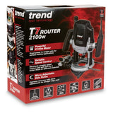 Trend T7 1/2" 2100W Variable Speed Router 240V with Free 5 Piece 1/2" TCT Cutters