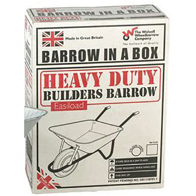 Galvanised 90 Litre Heavy Duty Builders Wheelbarrow with Puncture Proof Wheel in Box