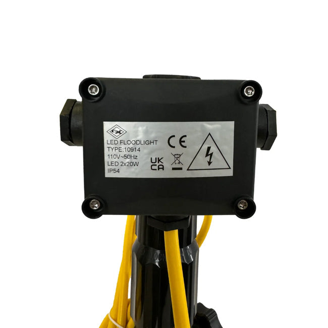 2 x 20W LED Twin Tripod Site Light 110V