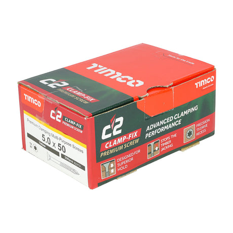 5.0 x 50 Timco Countersunk TX25 Clamp Fix C2 Woodscrews Yellow 50050C2C