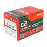 4.5 x 80 Timco Countersunk TX25 Clamp Fix C2 Woodscrews Yellow 45080C2C