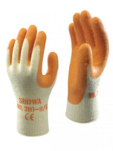 Size 9 (L) Showa 310 Orange Builders Latex Grip Gloves SHO310Y3 (1 pair)