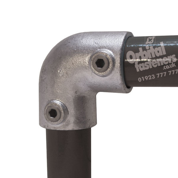 90 Degree Elbow C02 Size 5 (G20) Handrail Fitting, Galvanised 125-A27 (Kee Klamp Compatible 15-5)