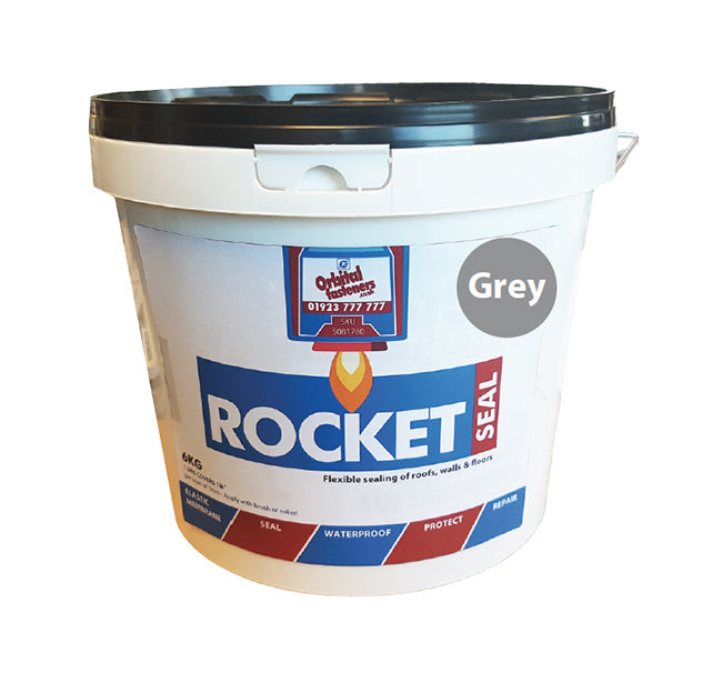 Rocket Seal Flexible Elastic Membrane for Waterproofing Roofs, Walls & Floors (alternative to WT1) 6KG Grey