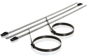 201 x 4.6 Black Coated Stainless Steel Cable Ties (Pack of 100)