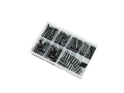 300pce M2.5-M8 Spring Roll Pins Kit. Self Colour. Kitmaster KM105136
