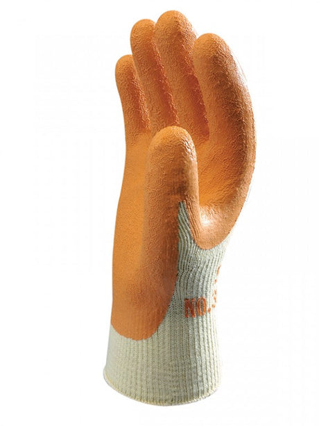 Size 8 (M) Showa 310 Orange Builders Latex Grip Gloves SHO310Y2 (1 pair)