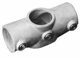 Slope 2 Socket Cross C54 Size 8 (G40) Handrail Fitting, Galvanised 156-D48 (Kee Klamp Compatible 89-8)