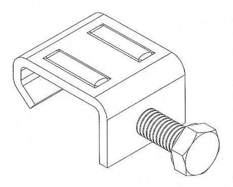M8 Ductwork U Mezz Clamp Fitted With M8 Bolt, Bright Zinc Plated