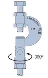 M8 Lindapter FLS08 Swivel Clamp, Bright Zinc Plated FLS08
