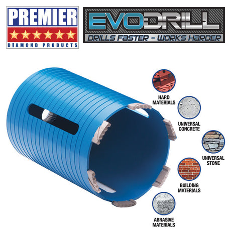 65 x 150mm P5-EDDC Dry Diamond Core Drill Bit 1/2" BSP DC12656