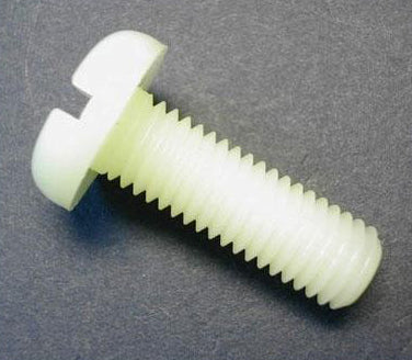 M3 x 20 Pan Slotted Nylon Screw Grade 66 Natural