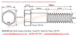 M16 x 150 Hexagon Head Bolt High Tensile Grade 8.8, Bright Zinc Plated, DIN 931