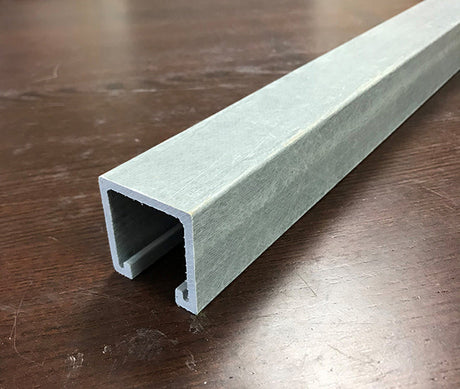Deep Plain Channel 41.5 x 41.5 x 3.5mm, 6 Metre, Grey GRP Plastic