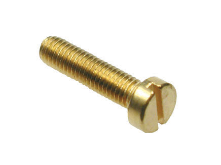M3 x 5 Brass Slotted Cheese Head Machine Screw, Self Colour, DIN 84