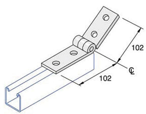 Unistrut P1354 Adjustable Hinge Fitting, Zinc Plated