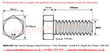 M24 x 160 Hexagon Head Set Screws High Tensile Grade 8.8 Bright Zinc Plated, DIN 933