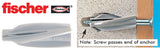 Fischer GB8 Nylon Twist Lock Aircrete Anchor 50491