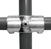 Two Socket Cross C22 Size 5 (G20) Handrail Fitting, Galvanised 119-A27 (Kee Klamp Compatible 26-5)