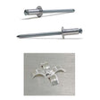 4.0 x 8.0 Aluminium Dome Head Peel Rivet, Grip Range 0.5 - 4.0mm
