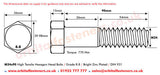 M24 x 90 Hexagon Head Bolt High Tensile Grade 8.8, Bright Zinc Plated, DIN 931