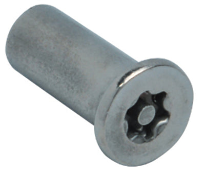 M10 x 25 Resistorx Countersunk Head 6 Lobe Pin Barrel Nut, TX-45H Stainless Steel A2