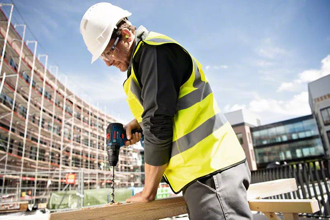 Bosch GSB 18V-55 Combi Drill with 2 x 4.0h Lion Batteries, Charger & L-Boxx