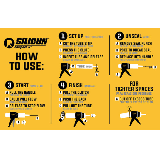 Siligun Classic Compact Gun for resin, sealant or caulk cartidges, 12:1 Push Ratio