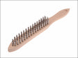 3 Row Heavy Duty Wire Scratch Brush with Wooden Handle
