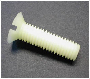 M5 x 12 Countersunk Slotted Nylon Screw Grade 66 Natural DIN 963