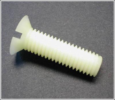 M5 x 12 Countersunk Slotted Nylon Screw Grade 66 Natural DIN 963
