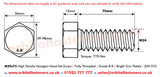 M24 x 75 Hexagon Head Set Screws High Tensile Grade 8.8 Bright Zinc Plated, DIN 933