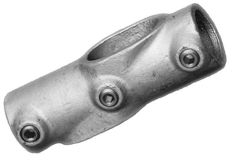 Adjustable 2 Socket Cross C28 Size 8 (G40) Handrail Fitting, Galvanised 130-D48 (Kee Klamp Compatible 30-8)