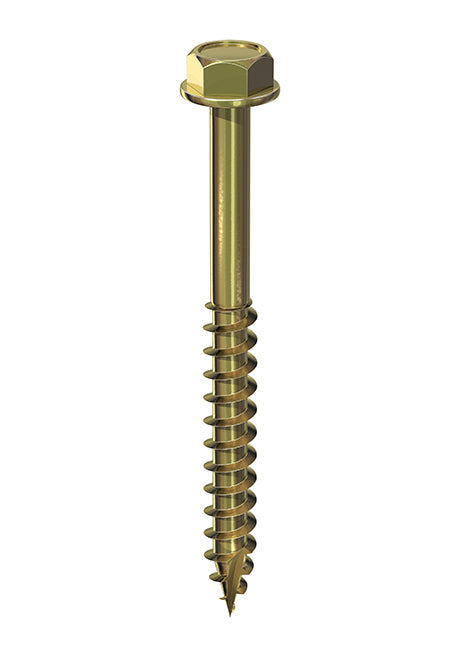 M10 x 80 Timco Solo Hexagon Head Flange Coach Screw Zinc & Yellow Passivated 1080SCSY