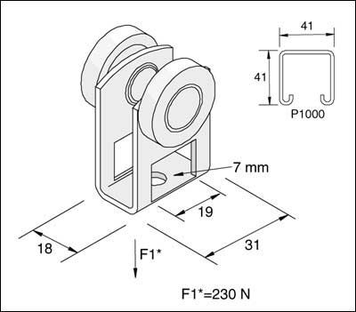 Unistrut P2749 Steel Roller & Carriage