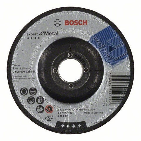Bosch 180 x 22.2 x 6mm (7" x 1/4" x 7/8)  Metal Grinding Disc Depressed Centre 2608600315