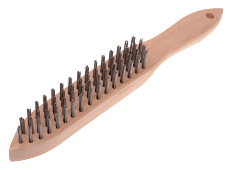4 Row Heavy Duty Wire Scratch Brush with Wooden Handle