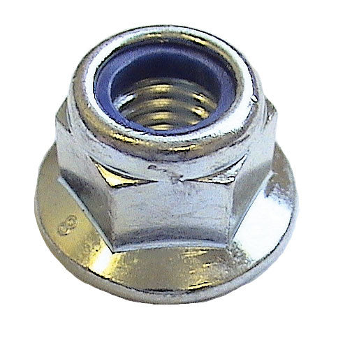 M8 Flanged Nyloc Nut Steel Class 8 DIN6926 Bright Zinc Plated