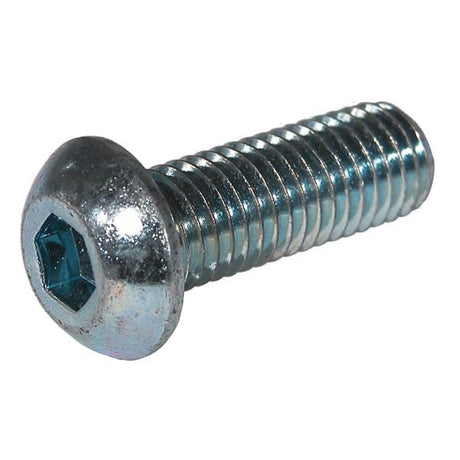 M10 x 30 Socket Button Screw, High Tensile Grade 10.9 Bright Zinc Plated, ISO 7380
