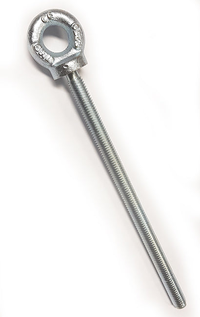 M10 x 178mm Long Shank Collared Eye Bolt Bright Zinc Plated BS4278