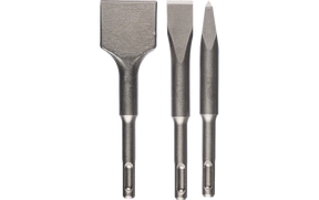 Bosch 3 Piece 140mm SDS -Plus Chisel Set, Point, Flat & Spade 2 608 690 180