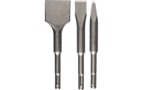 Bosch 3 Piece 140mm SDS -Plus Chisel Set, Point, Flat & Spade 2 608 690 180