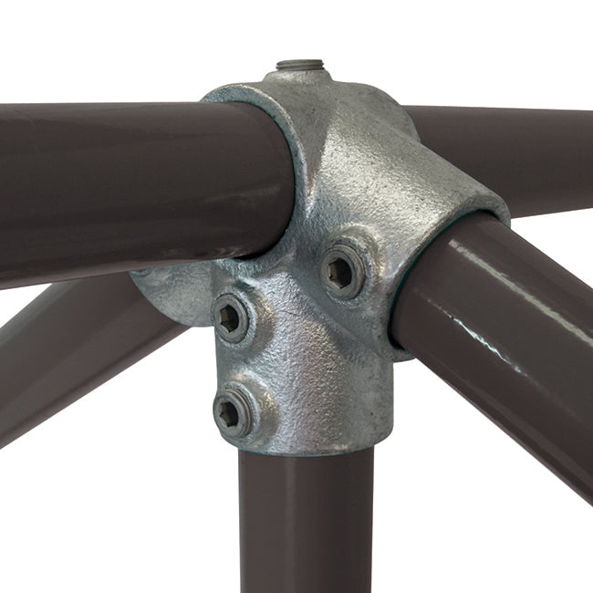 Ridge Fitting 27.5 Degree C55 Size 8 (G40) Handrail Fitting, Galvanised (Kee Klamp Compatible)