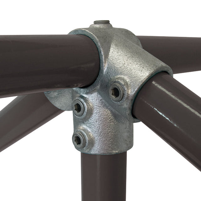 Ridge Fitting 27.5 Degree C55 Size 8 (G40) Handrail Fitting, Galvanised (Kee Klamp Compatible)