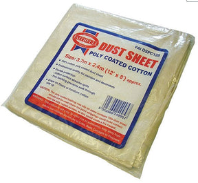 Faithfull Polythene Backed Cotton Twill Dust Sheet 12ft x 8ft FAIDSPC128N