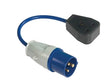 240 Volt 16Amp Plug Fly Lead 13amp Socket (350mm Lead)